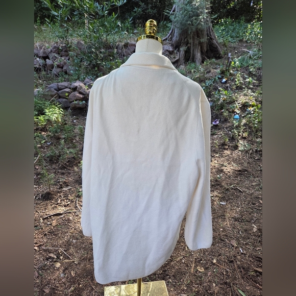 Quince 100% Organic Cotton Ivory White Women's Collared Blazer Cardigan - Picture 5 of 6